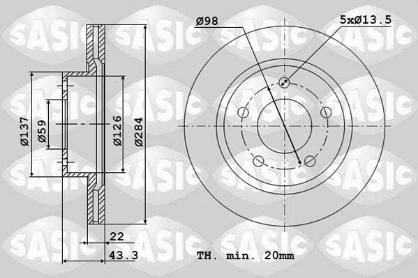 Sasic 6106342 - Bremžu diski ps1.lv