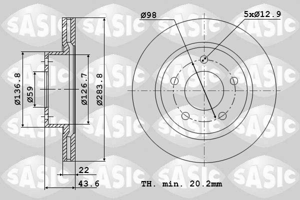 Sasic 6106358 - Bremžu diski ps1.lv