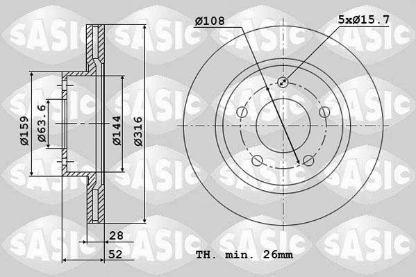 Sasic 6106210 - Bremžu diski ps1.lv