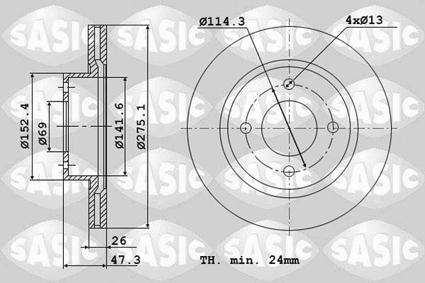 Sasic 6106234 - Bremžu diski ps1.lv