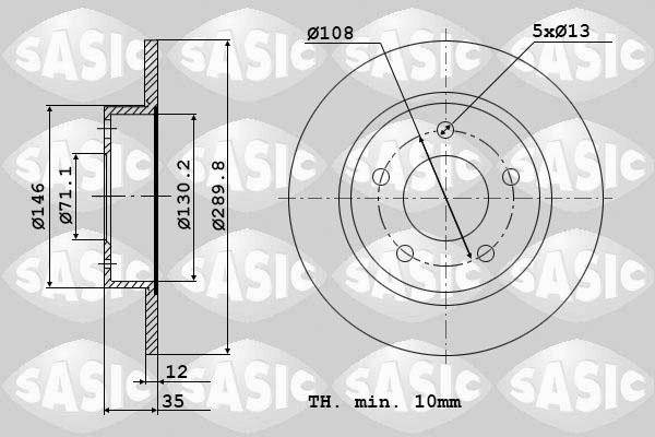 Sasic 6100001 - Bremžu diski ps1.lv