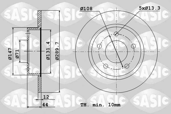 Sasic 6100028 - Bremžu diski ps1.lv