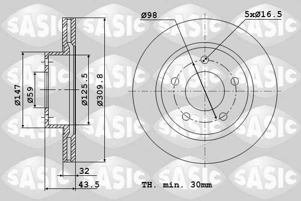 Sasic 6100027 - Bremžu diski ps1.lv