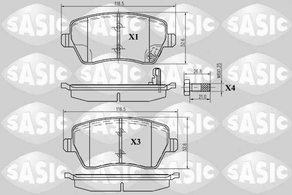 Sasic 6214011 - Bremžu uzliku kompl., Disku bremzes ps1.lv