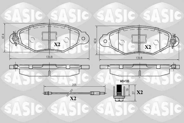 Sasic 6214012 - Bremžu uzliku kompl., Disku bremzes ps1.lv