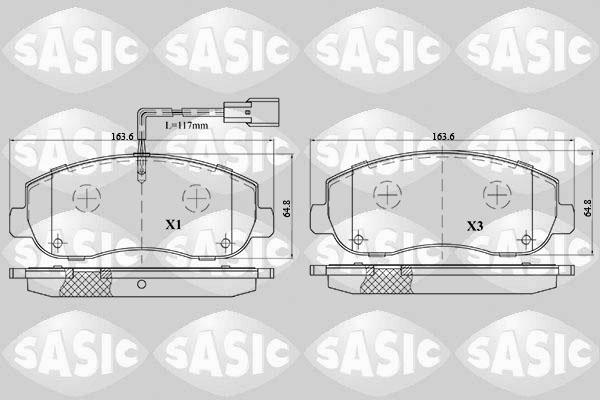 Sasic 6214022 - Bremžu uzliku kompl., Disku bremzes ps1.lv