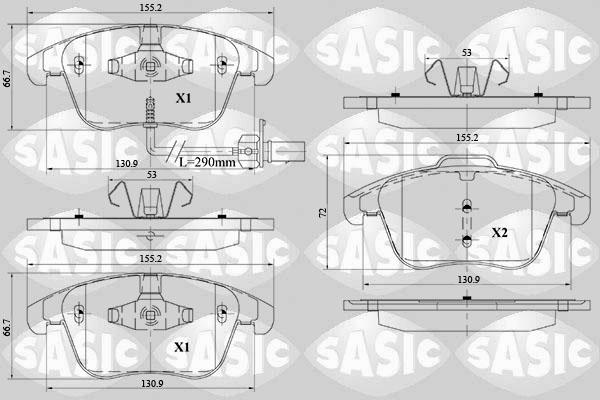 Sasic 6216092 - Bremžu uzliku kompl., Disku bremzes ps1.lv