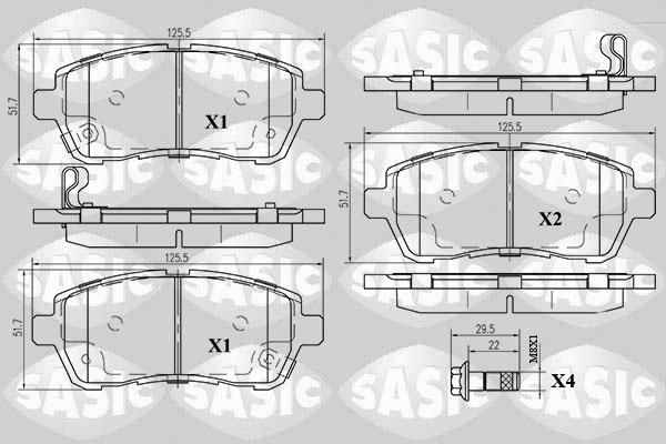 Sasic 6216025 - Bremžu uzliku kompl., Disku bremzes ps1.lv