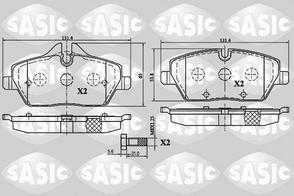 Sasic 6216027 - Bremžu uzliku kompl., Disku bremzes ps1.lv