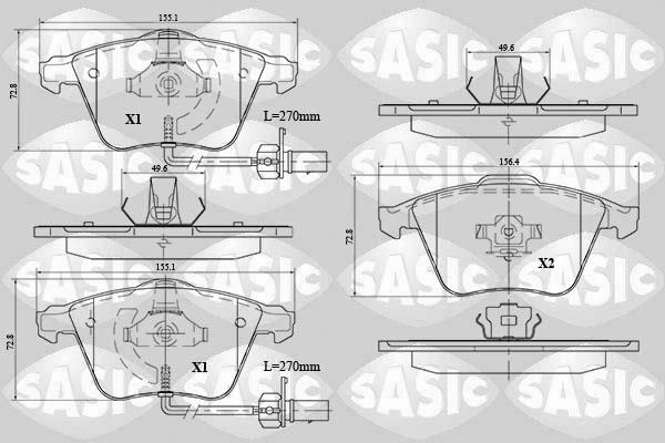 Sasic 6216074 - Bremžu uzliku kompl., Disku bremzes ps1.lv