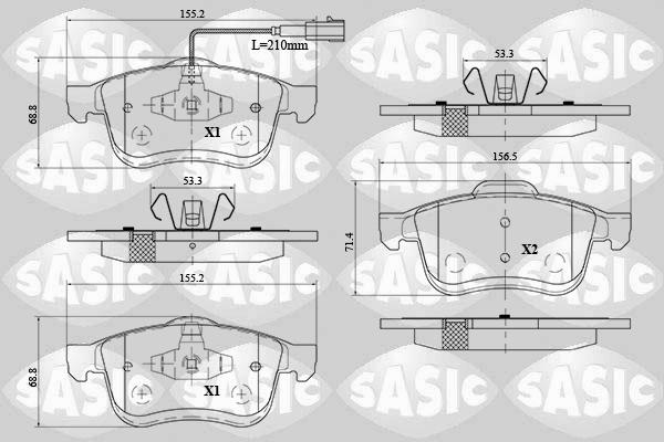 Sasic 6216078 - Bremžu uzliku kompl., Disku bremzes ps1.lv