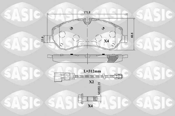 Sasic 6216155 - Bremžu uzliku kompl., Disku bremzes ps1.lv