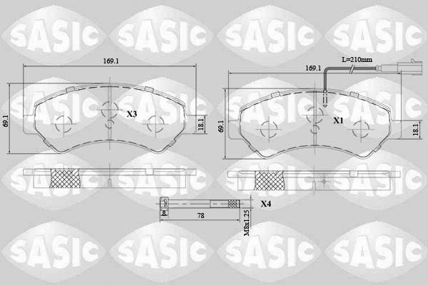 Sasic 6210069 - Bremžu uzliku kompl., Disku bremzes ps1.lv