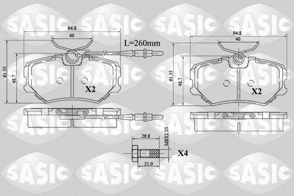 Sasic 6210063 - Bremžu uzliku kompl., Disku bremzes ps1.lv