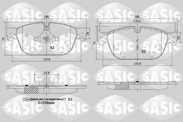 Sasic 6210085 - Bremžu uzliku kompl., Disku bremzes ps1.lv