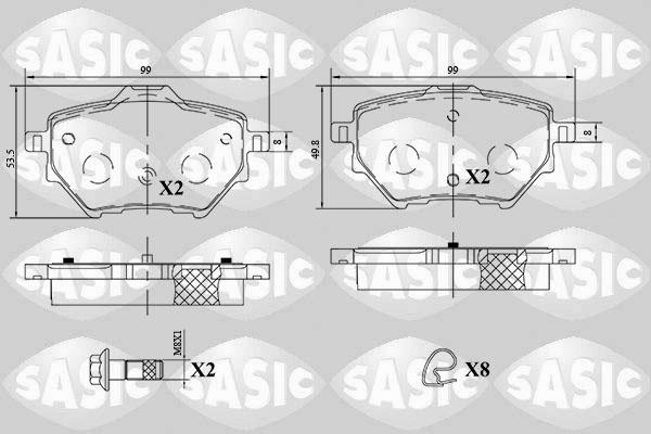 Sasic 6210076 - Bremžu uzliku kompl., Disku bremzes ps1.lv