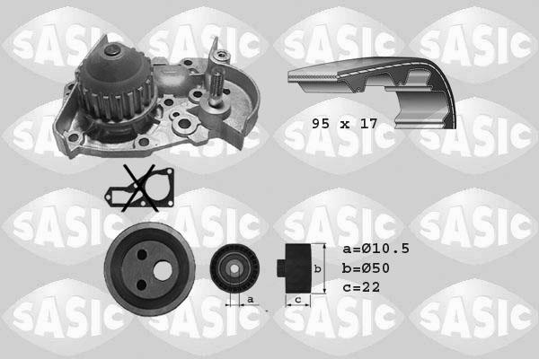 Sasic 3904002 - Ūdenssūknis + Zobsiksnas komplekts ps1.lv