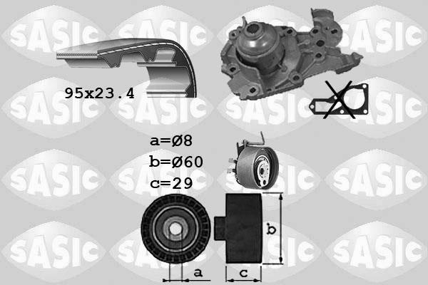 Sasic 3904010 - Ūdenssūknis + Zobsiksnas komplekts ps1.lv