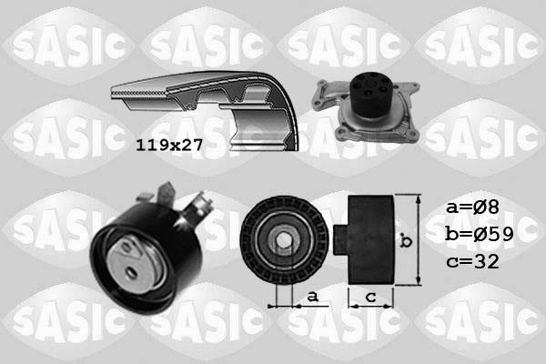 Sasic 3904038 - Ūdenssūknis + Zobsiksnas komplekts ps1.lv