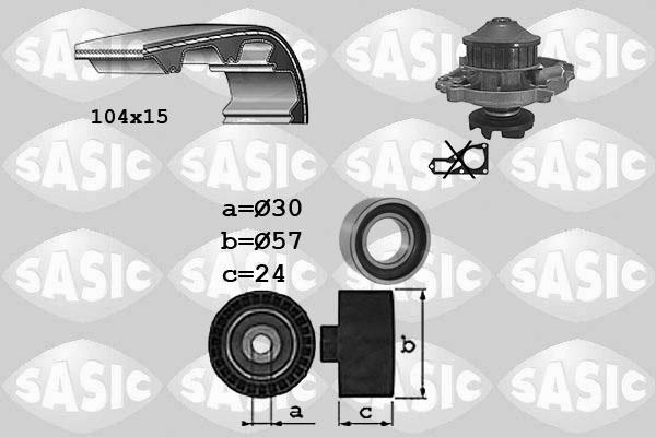 Sasic 3906098 - Ūdenssūknis + Zobsiksnas komplekts ps1.lv