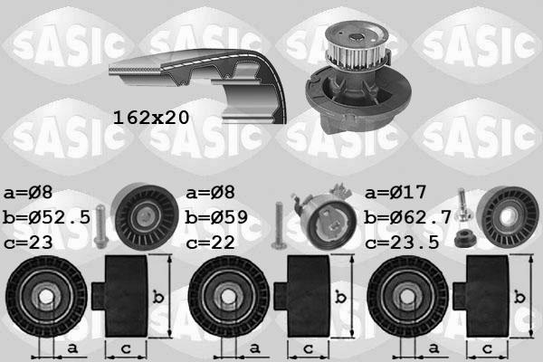 Sasic 3906093 - Ūdenssūknis + Zobsiksnas komplekts ps1.lv