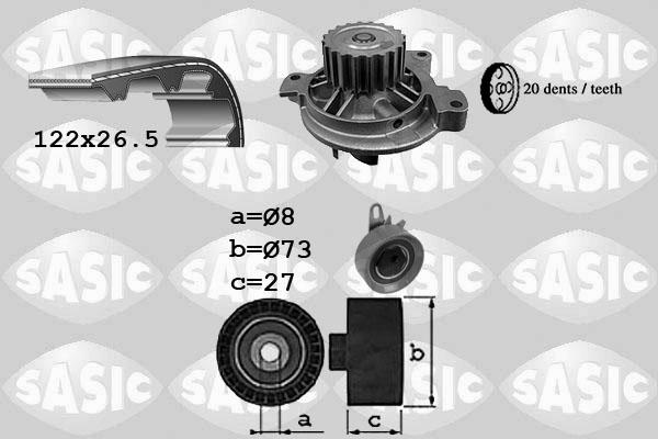 Sasic 3906051 - Ūdenssūknis + Zobsiksnas komplekts ps1.lv