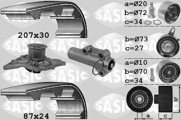 Sasic 3906058 - Ūdenssūknis + Zobsiksnas komplekts ps1.lv