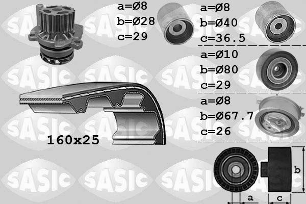 Sasic 3906069 - Ūdenssūknis + Zobsiksnas komplekts ps1.lv