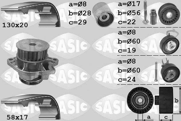 Sasic 3906061 - Ūdenssūknis + Zobsiksnas komplekts ps1.lv