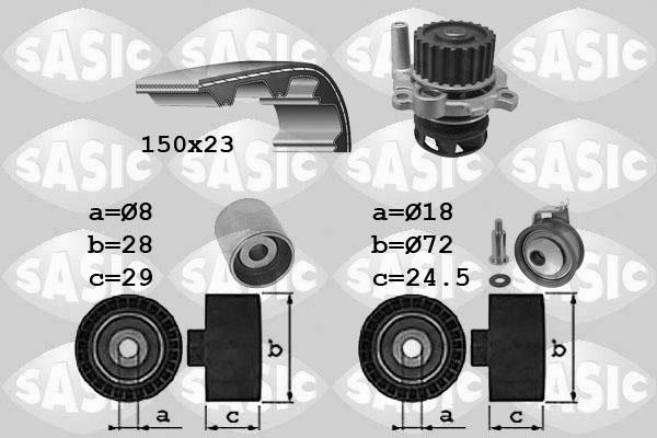 Sasic 3906062 - Ūdenssūknis + Zobsiksnas komplekts ps1.lv