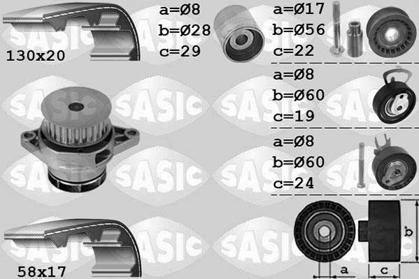 Sasic 3906085 - Ūdenssūknis + Zobsiksnas komplekts ps1.lv