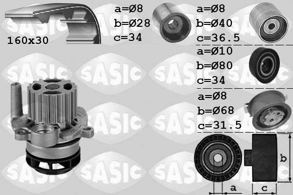 Sasic 3906081 - Ūdenssūknis + Zobsiksnas komplekts ps1.lv