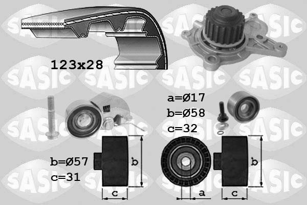 Sasic 3906039 - Ūdenssūknis + Zobsiksnas komplekts ps1.lv