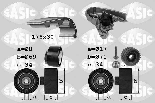 Sasic 3906030 - Ūdenssūknis + Zobsiksnas komplekts ps1.lv