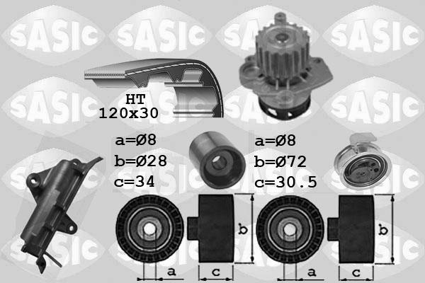 Sasic 3906024 - Ūdenssūknis + Zobsiksnas komplekts ps1.lv