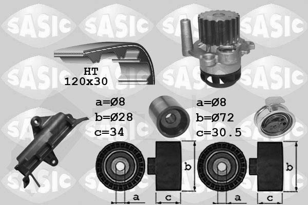 Sasic 3906025 - Ūdenssūknis + Zobsiksnas komplekts ps1.lv