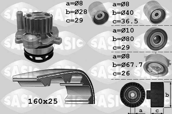 Sasic 3906079 - Ūdenssūknis + Zobsiksnas komplekts ps1.lv