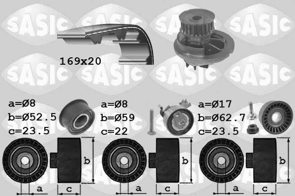 Sasic 3906074 - Ūdenssūknis + Zobsiksnas komplekts ps1.lv