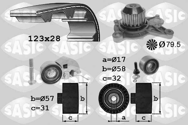 Sasic 3906075 - Ūdenssūknis + Zobsiksnas komplekts ps1.lv