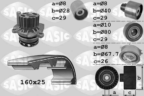 Sasic 3906077 - Ūdenssūknis + Zobsiksnas komplekts ps1.lv