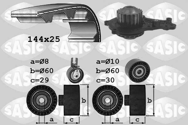 Sasic 3906109 - Ūdenssūknis + Zobsiksnas komplekts ps1.lv