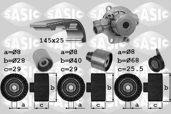 Sasic 3906102 - Ūdenssūknis + Zobsiksnas komplekts ps1.lv