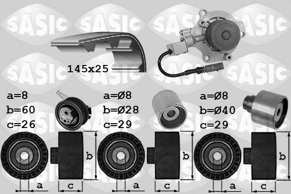 Sasic 3906114 - Ūdenssūknis + Zobsiksnas komplekts ps1.lv