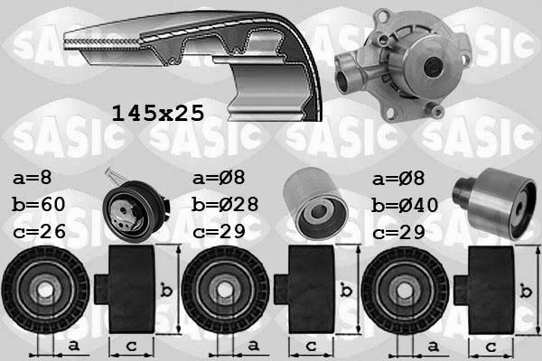 Sasic 3906111 - Ūdenssūknis + Zobsiksnas komplekts ps1.lv