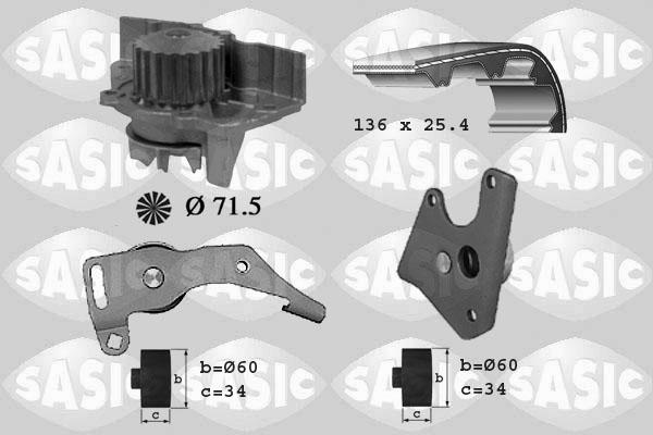 Sasic 3900018 - Ūdenssūknis + Zobsiksnas komplekts ps1.lv