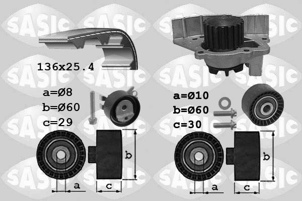 Sasic 3900034 - Ūdenssūknis + Zobsiksnas komplekts ps1.lv