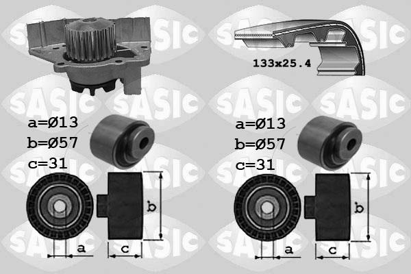 Sasic 3900030 - Ūdenssūknis + Zobsiksnas komplekts ps1.lv