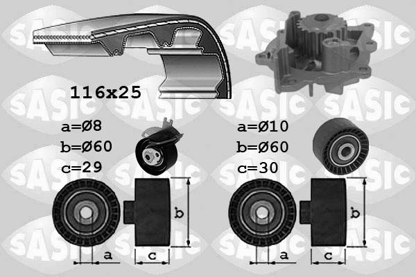 Sasic 3900038 - Ūdenssūknis + Zobsiksnas komplekts ps1.lv