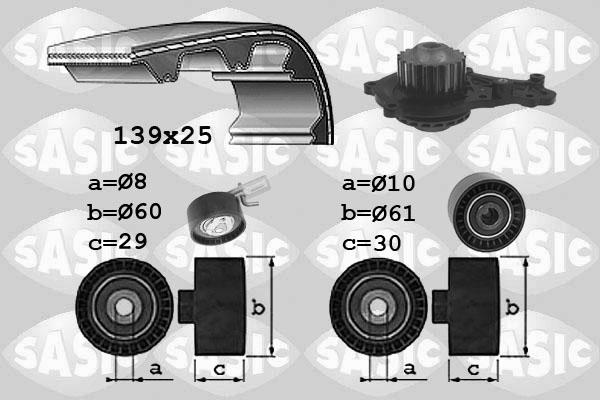 Sasic 3900037 - Ūdenssūknis + Zobsiksnas komplekts ps1.lv