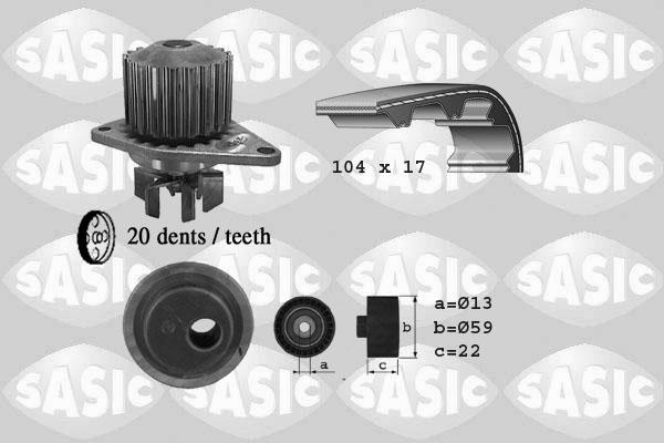 Sasic 3900020 - Ūdenssūknis + Zobsiksnas komplekts ps1.lv